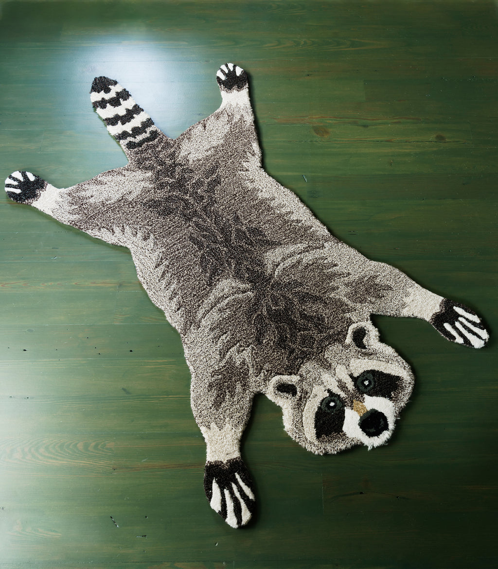 Racoon Throw Rug – Brown House and Wares