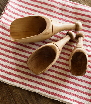 Hand-Turned Wooden Scoops (Set of 3)