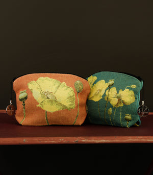 French Tapestry Cosmetic Bag with Poppies
